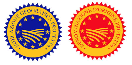 IGP vs DOP Links das IGP- und rechts das neue DOP-Siegel.