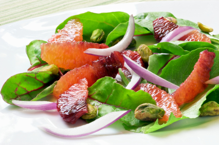 Salat mit Orangen und Zwiebeln Sizilianischer Orangensalat