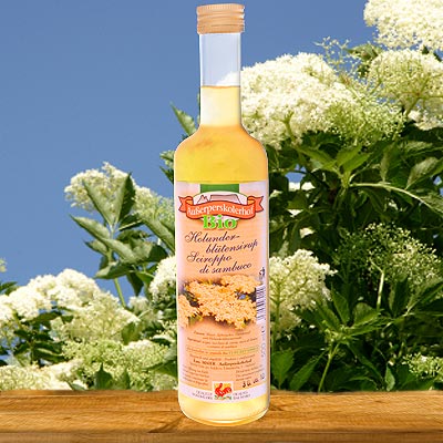 holunderbluetensirup Holunderblütensirup in Bio-Qualität