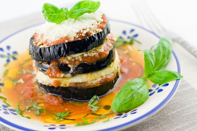 Aubergine mit Parmesan und Mozzarella