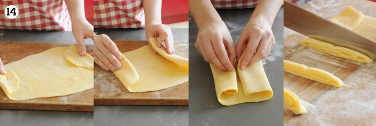 Tagliatelle auf die traditionelle Art schneiden