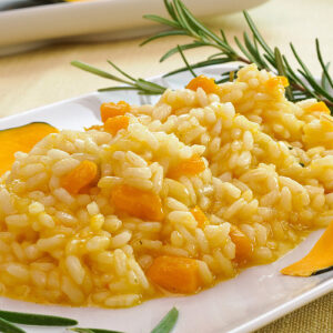 Leuchtendes Kürbisrisotto