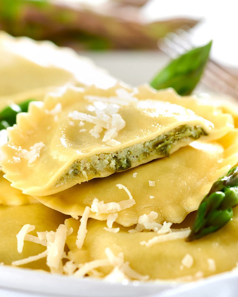 Medaglioni mit grünem Spargel Medaglioni mit grünem Spargel