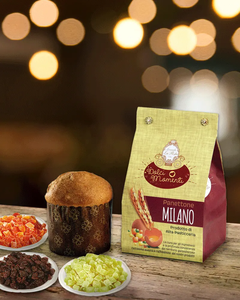 Mini-Panettone mit kandierten Früchten – Panettone ausgepackt mit Verpackung