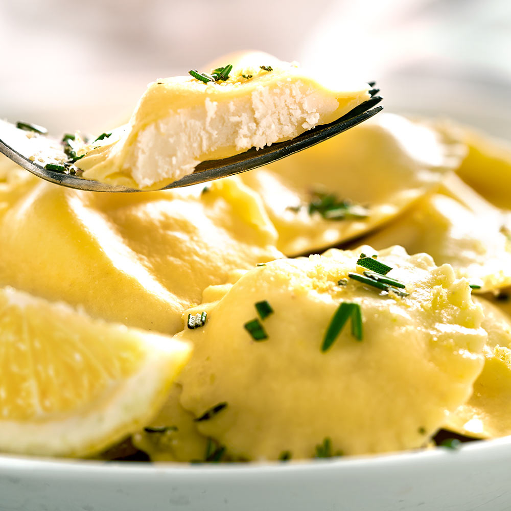 Girasoli mit Zitrone und Ricotta