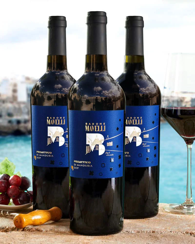 Primitivo di Manduria DOP - vin rouge primé, lot de 3