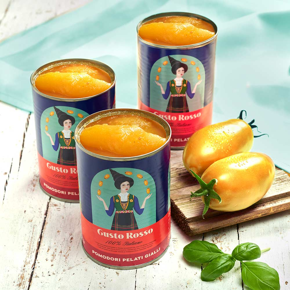 Gelbe geschälte Tomaten - 3er Set