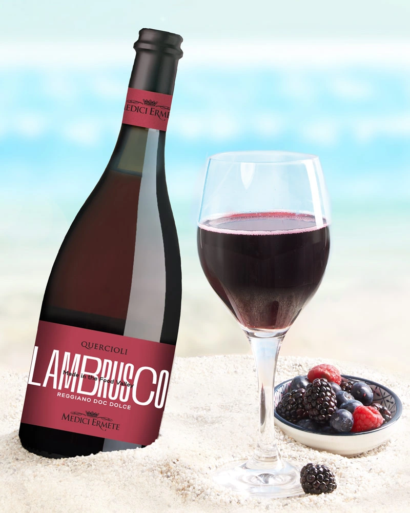 Lambrusco Reggiano DOC Rosso Dolce – ansprechend in Szene gesetzt