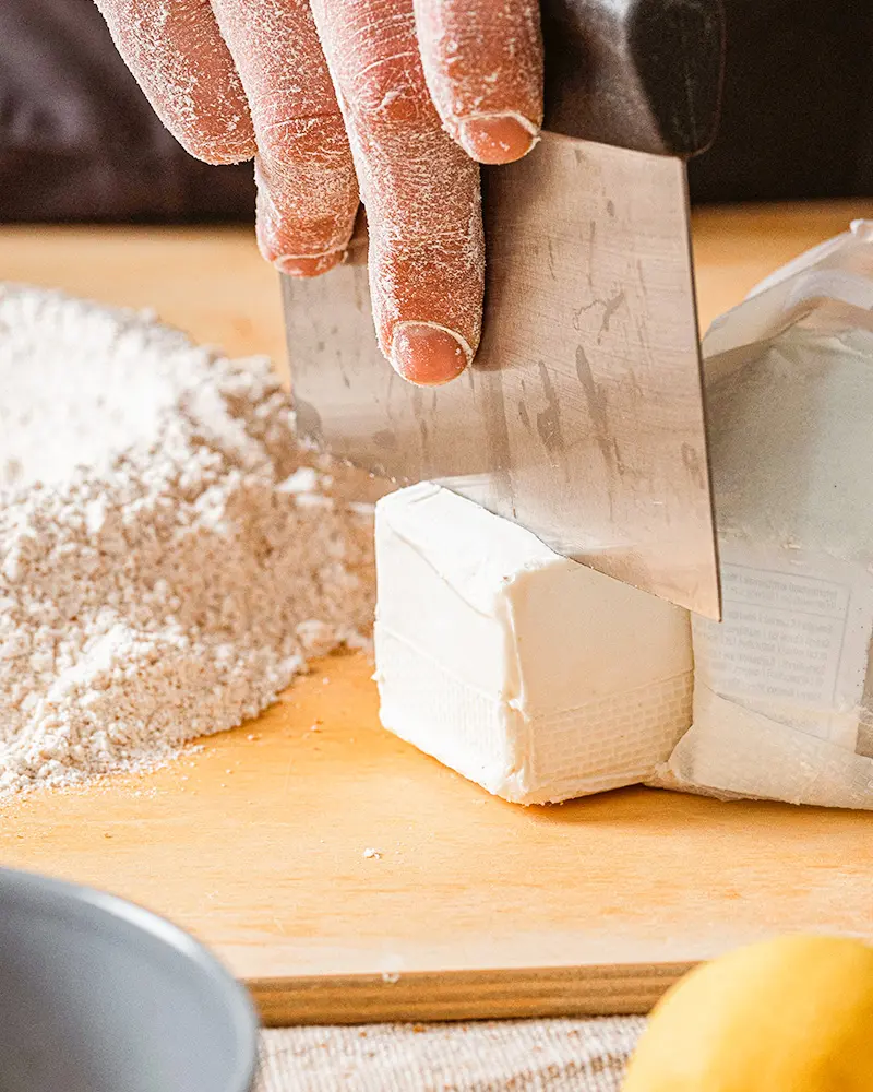 vegane Butter wird zum Backen verwendet, Fermaggio