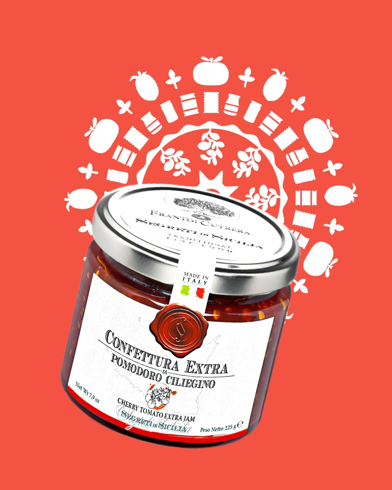 Kirschtomaten-Konfitüre – serviert auf einem Teller