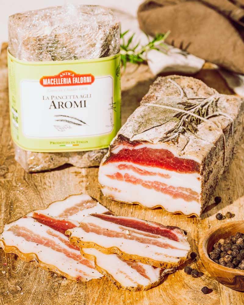 Pancetta mit Toskana-Kräutern - am Stück Pancetta mit Toskana-Kräutern - am Stück