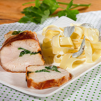 Hühnerbrust mit frischen Kräutern und Parmaschinken